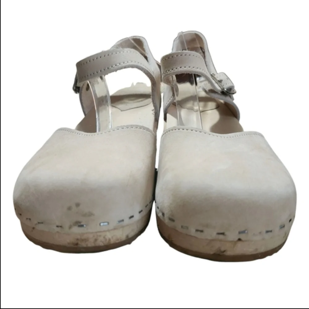 Sandgren's Saragasso Sand Nubuck Made In Sweden Scandinavian Clogs EU 38  US 8 - Picture 3 of 9